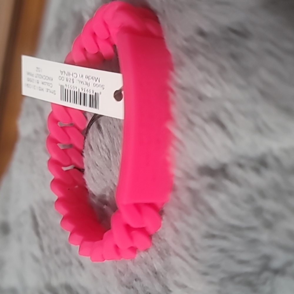 Marc By Marc Jacobs Pink Braided Silicone Rubber Bracelet. NWT